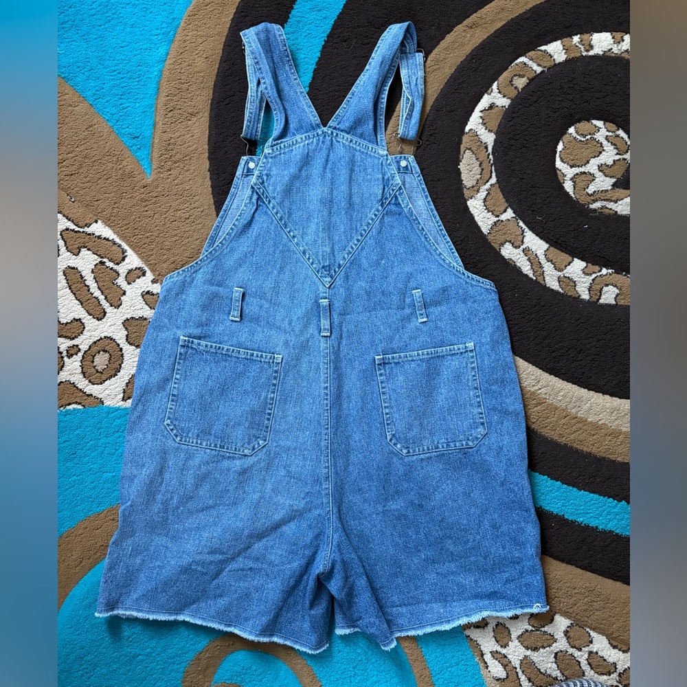 [B.E.BLUES.] Denim Overall Shorts - Picture 2 of 7